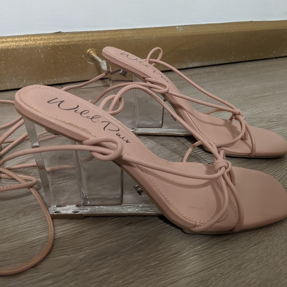 Wild Pair Nude Clear Wedges - Picture 6 of 7
